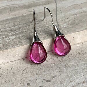 NEW~ Anthropologie Purple Stone Drop Earrings